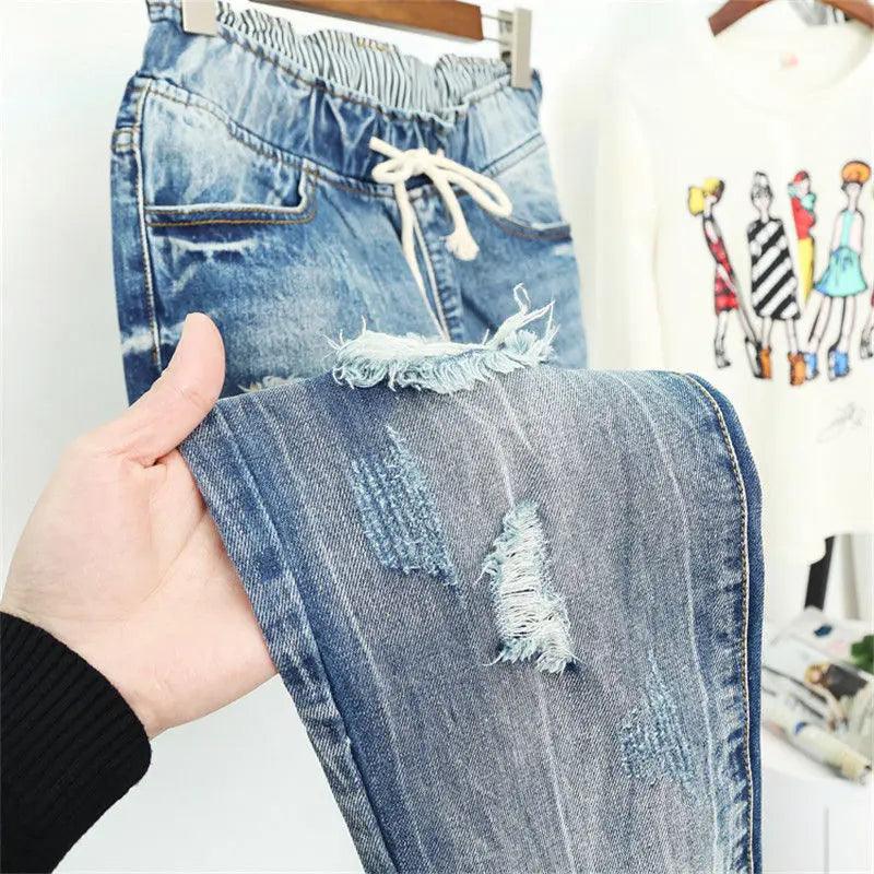 Summer Ripped Boyfriend Jeans for Women