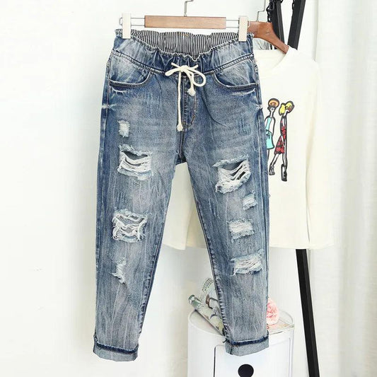 Summer Ripped Boyfriend Jeans for Women