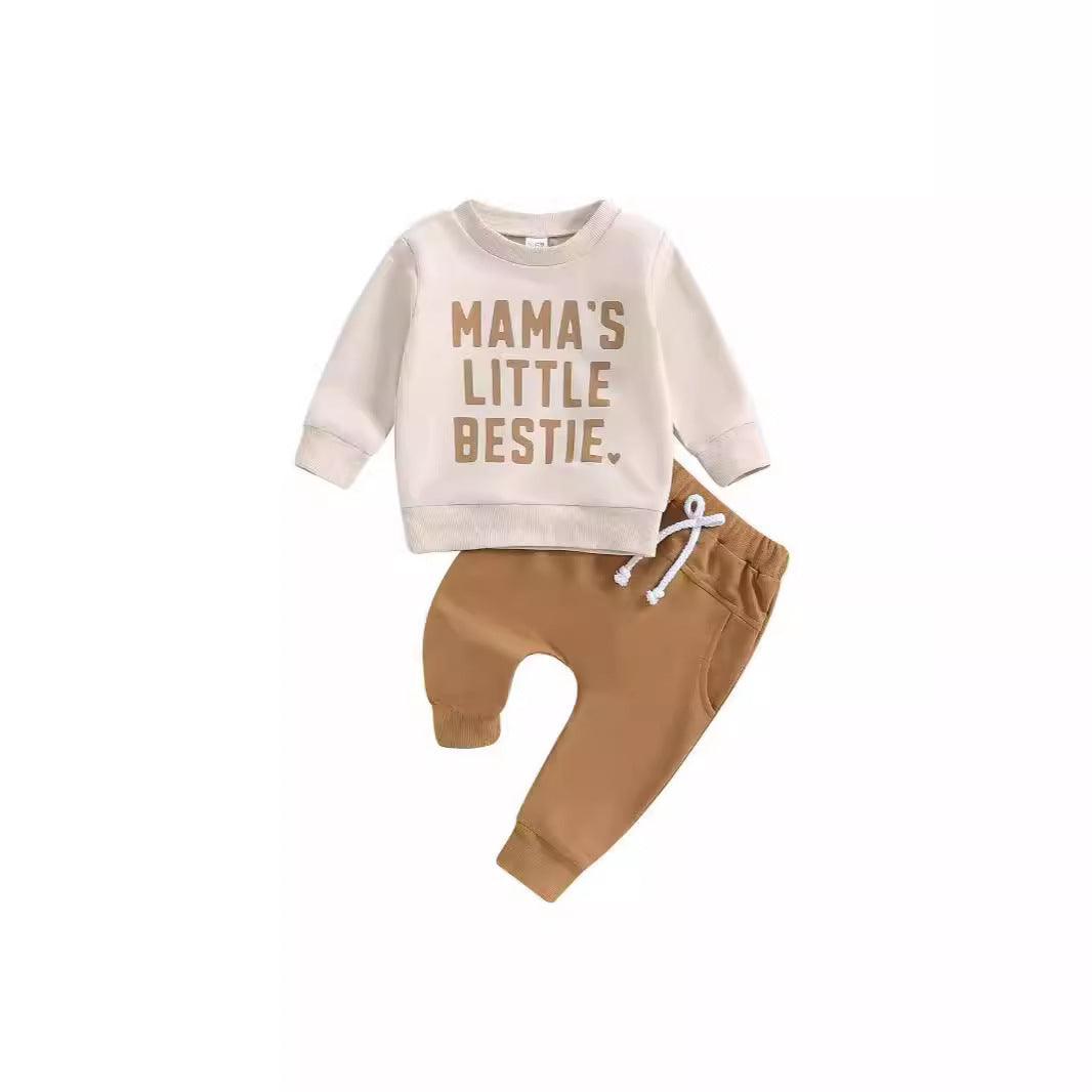 Baby Letter Print Sweatshirt Suit