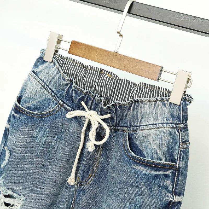 Summer Ripped Boyfriend Jeans for Women