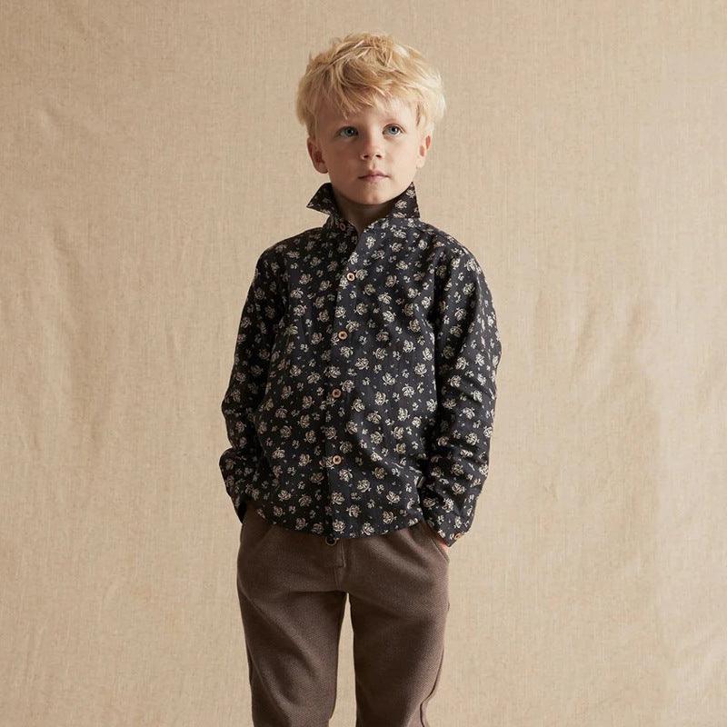 Nordic Style Black Boy's Shirt