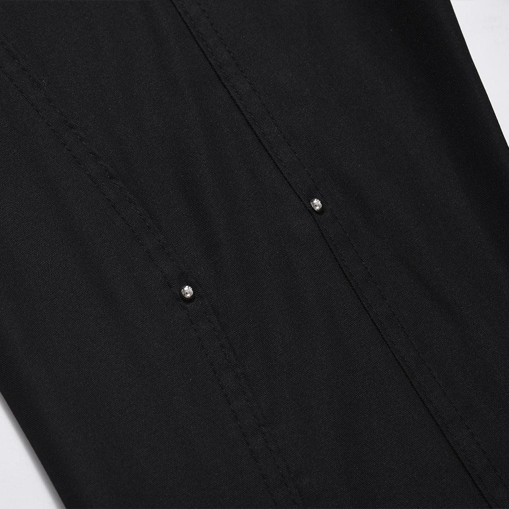 Rivet Slightly Flared Casual Men High Street Suit Pants