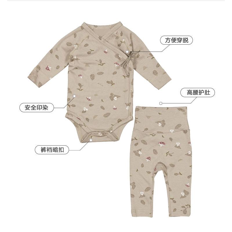 Baby Rompers Cotton Printed Long Climbing Romper Suit