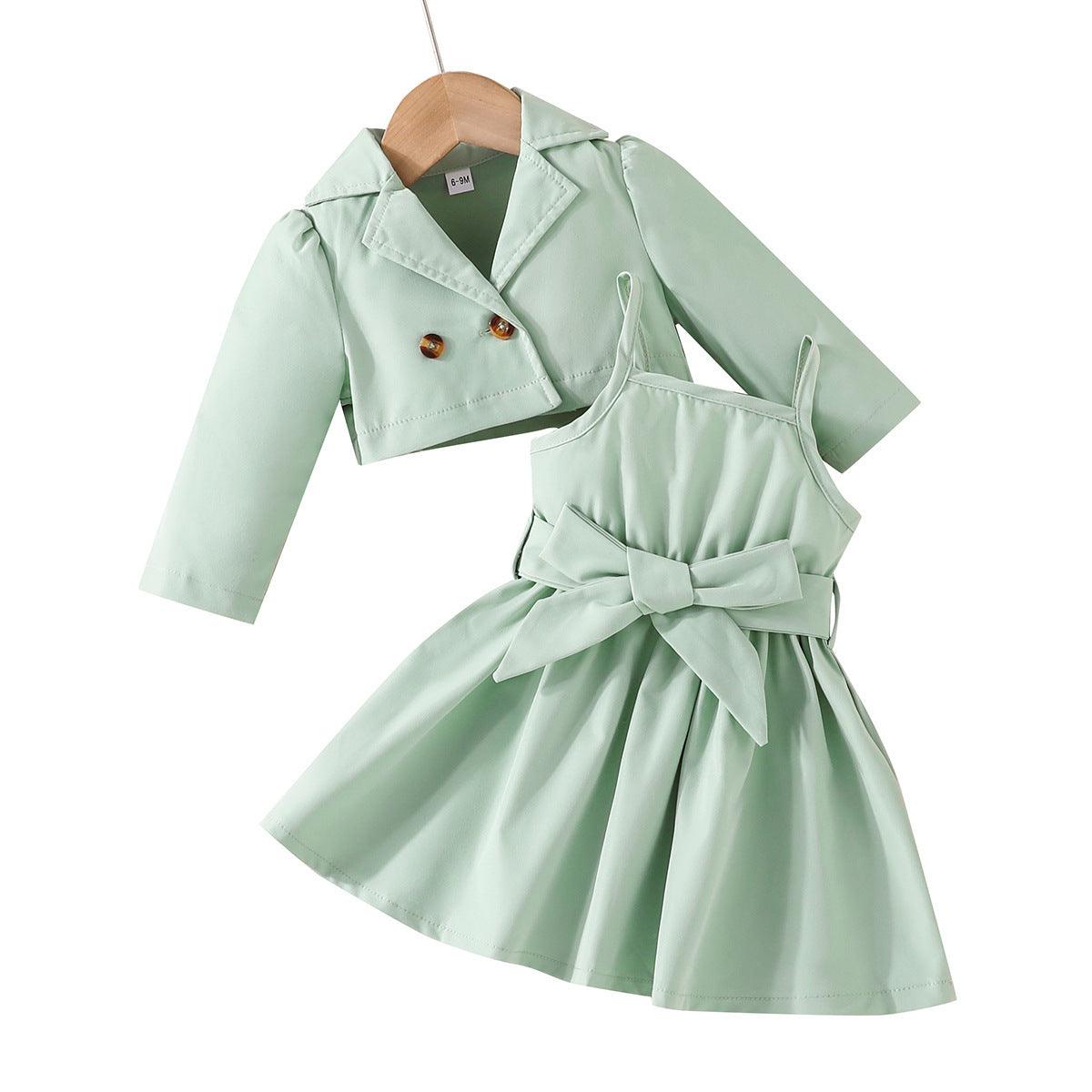 Sage green,baby girl suit 