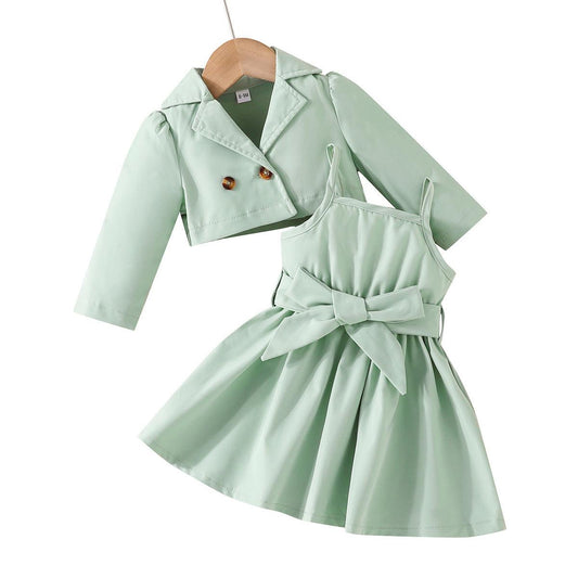 Sage green,baby girl suit 