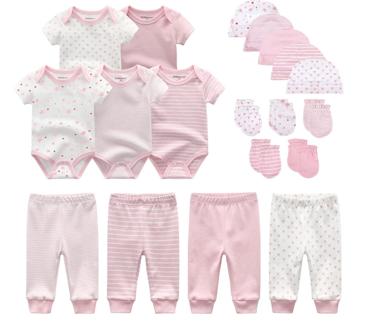 Cotton XINGX 19-piece Set Baby Rompers Pants Hat Gloves Combination Suit