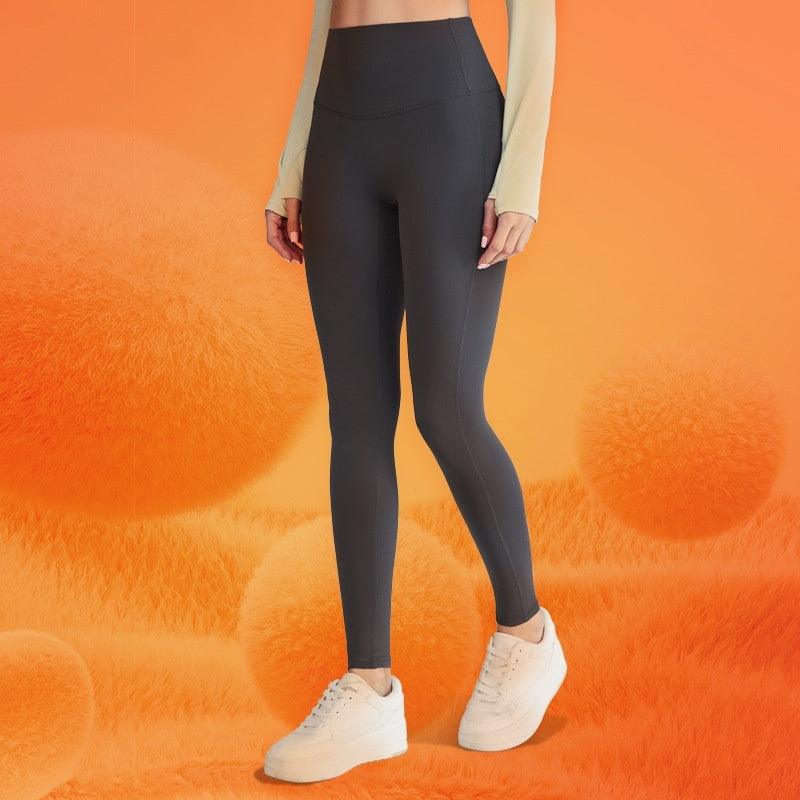 Fleece-lined Yoga Pants Women's High Elastic Peach Hip Autumn And Winter Warm