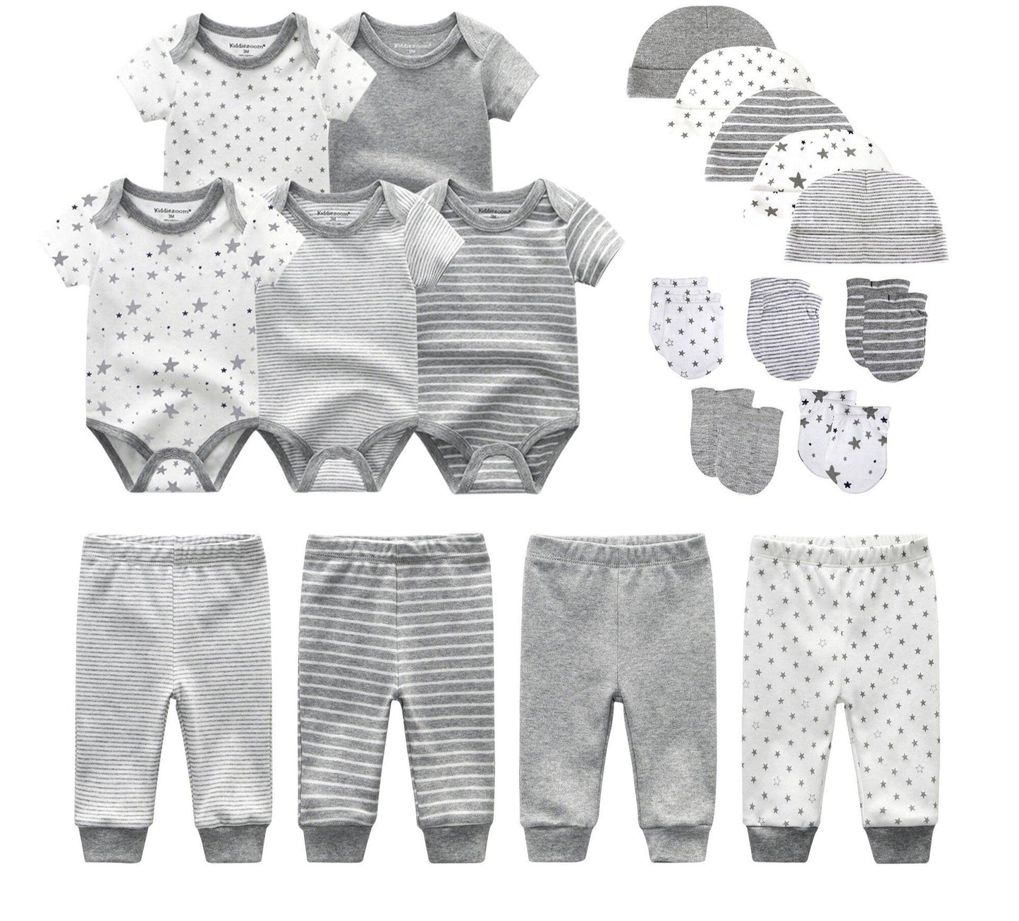 Cotton XINGX 19-piece Set Baby Rompers Pants Hat Gloves Combination Suit