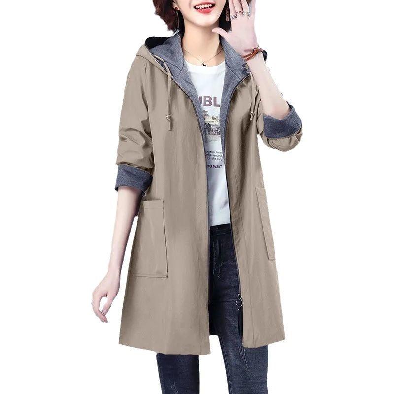 Plus Windbreaker For Women Baggy Coat