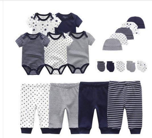 Cotton XINGX 19-piece Set Baby Rompers Pants Hat Gloves Combination Suit